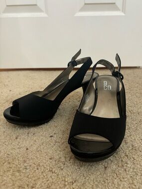 9&Co. Peep Toe Black Heels